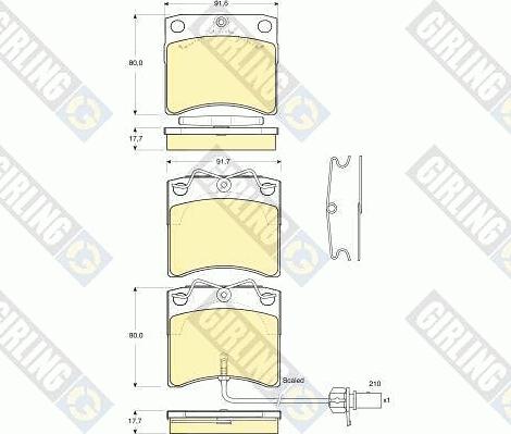 Girling 6113681 - Комплект спирачно феродо, дискови спирачки vvparts.bg