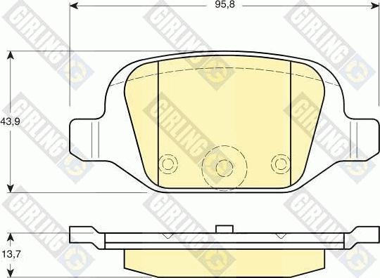 Girling 6113841 - Комплект спирачно феродо, дискови спирачки vvparts.bg