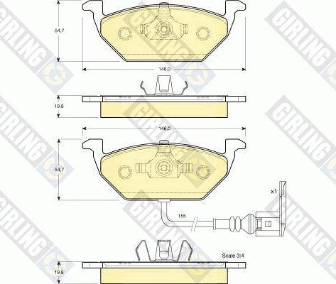 Girling 6113865 - Комплект спирачно феродо, дискови спирачки vvparts.bg