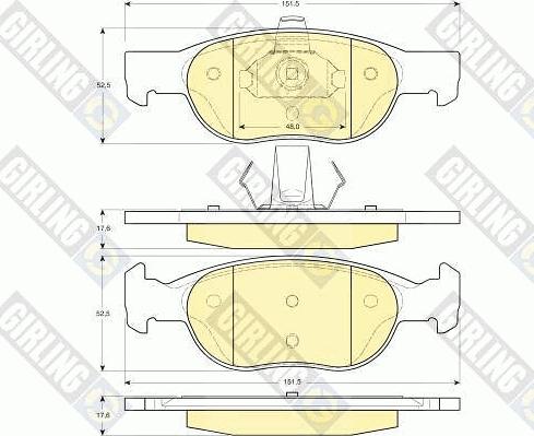 Girling 6113822 - Комплект спирачно феродо, дискови спирачки vvparts.bg