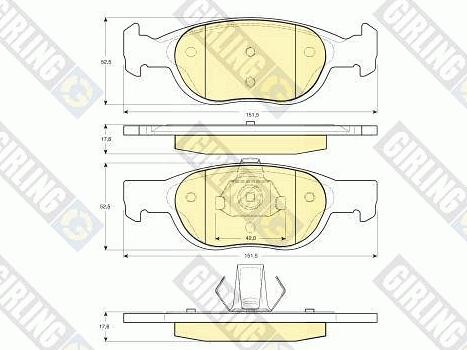 Girling 6113392 - Комплект спирачно феродо, дискови спирачки vvparts.bg