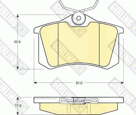 Girling 6113301 - Комплект спирачно феродо, дискови спирачки vvparts.bg