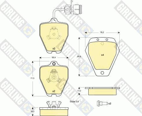 Girling 6113291 - Комплект спирачно феродо, дискови спирачки vvparts.bg