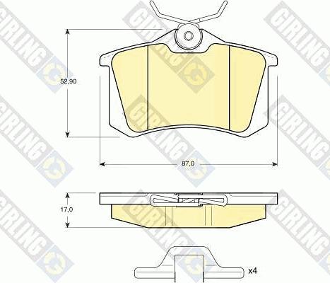 Girling 6113281 - Комплект спирачно феродо, дискови спирачки vvparts.bg