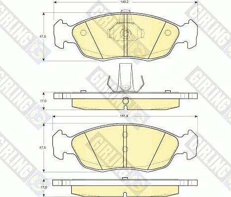 Girling 6113222 - Комплект спирачно феродо, дискови спирачки vvparts.bg