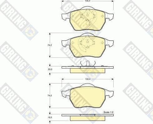 Girling 6113762 - Комплект спирачно феродо, дискови спирачки vvparts.bg