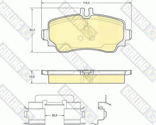 Girling 6112931 - Комплект спирачно феродо, дискови спирачки vvparts.bg