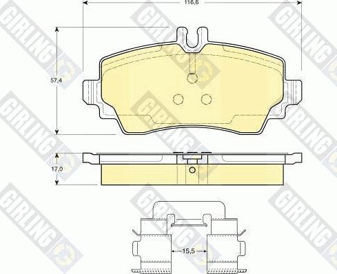 Girling 6112921 - Комплект спирачно феродо, дискови спирачки vvparts.bg