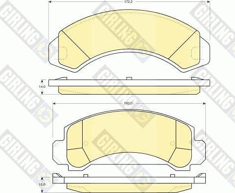 Girling 6112429 - Комплект спирачно феродо, дискови спирачки vvparts.bg