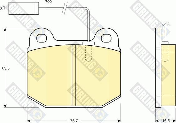 Girling 6112532 - Комплект спирачно феродо, дискови спирачки vvparts.bg