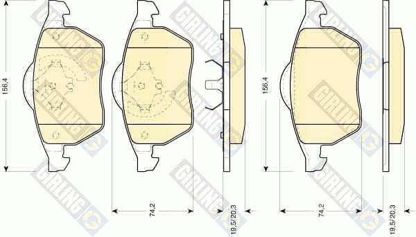 Girling 6112002 - Комплект спирачно феродо, дискови спирачки vvparts.bg