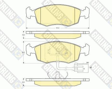 Girling 6112082 - Комплект спирачно феродо, дискови спирачки vvparts.bg