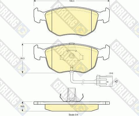 Girling 6112132 - Комплект спирачно феродо, дискови спирачки vvparts.bg