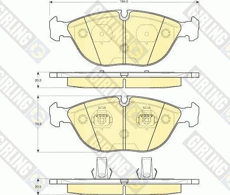 Girling 6112852 - Комплект спирачно феродо, дискови спирачки vvparts.bg