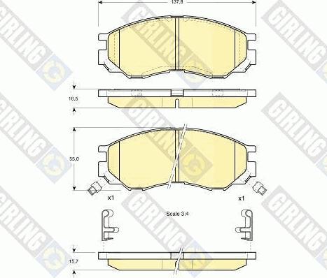 Girling 6112869 - Комплект спирачно феродо, дискови спирачки vvparts.bg