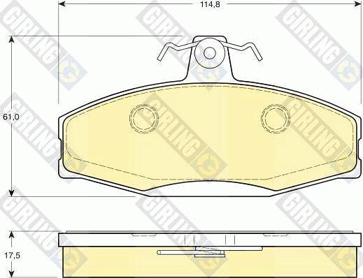 Girling 6112801 - Комплект спирачно феродо, дискови спирачки vvparts.bg