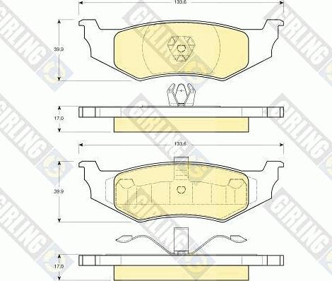 Girling 6112345 - Комплект спирачно феродо, дискови спирачки vvparts.bg