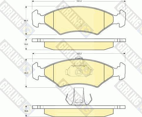 Girling 6112222 - Комплект спирачно феродо, дискови спирачки vvparts.bg