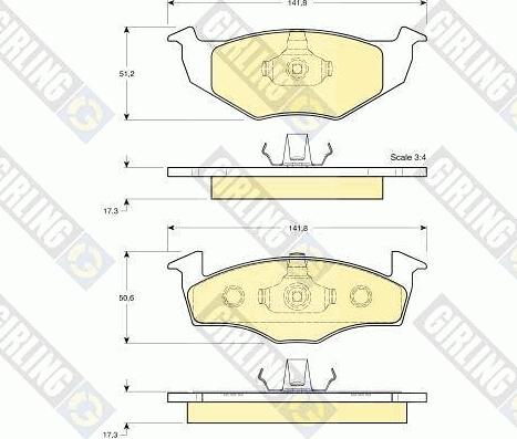 Girling 6112742 - Комплект спирачно феродо, дискови спирачки vvparts.bg