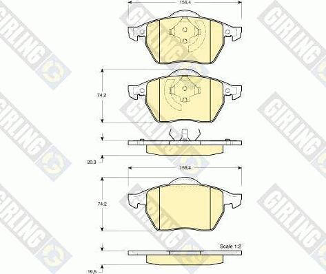 Girling 6112752 - Комплект спирачно феродо, дискови спирачки vvparts.bg