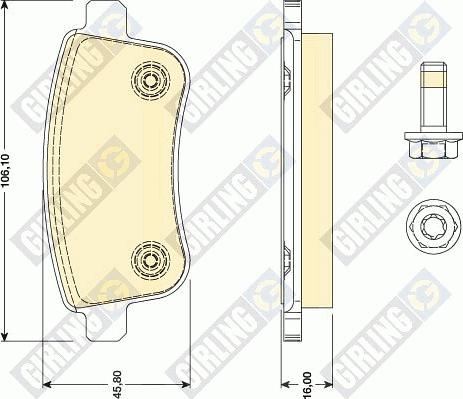 Girling 6117911 - Комплект спирачно феродо, дискови спирачки vvparts.bg