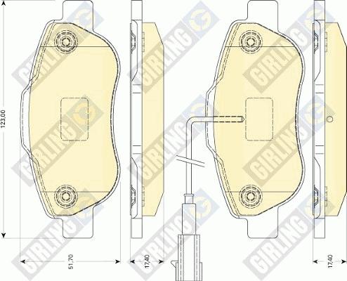 Girling 6117464 - Комплект спирачно феродо, дискови спирачки vvparts.bg