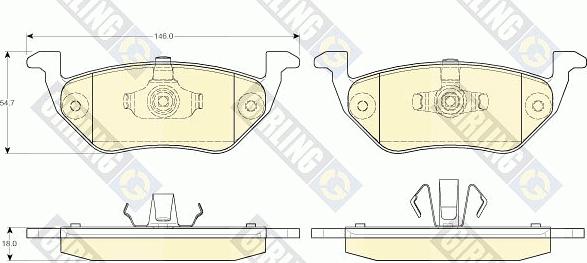 Girling 6117542 - Комплект спирачно феродо, дискови спирачки vvparts.bg