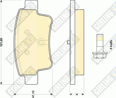 Girling 6117144 - Комплект спирачно феродо, дискови спирачки vvparts.bg