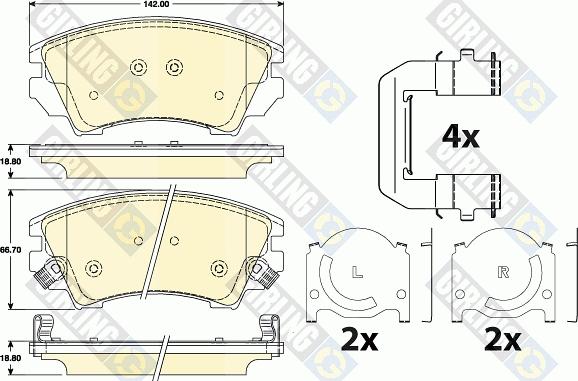 Girling 6117839 - Комплект спирачно феродо, дискови спирачки vvparts.bg