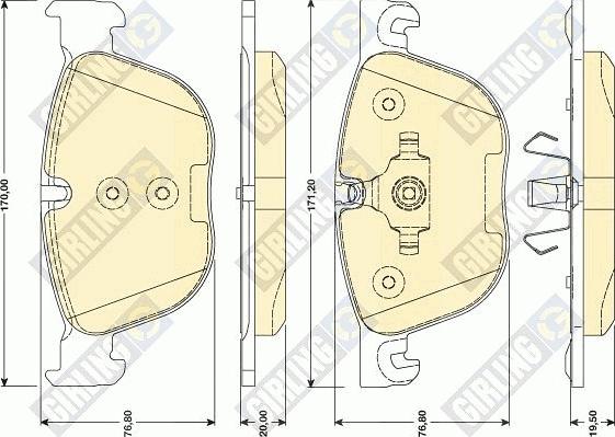 Girling 6117262 - Комплект спирачно феродо, дискови спирачки vvparts.bg