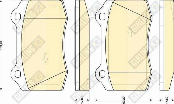 Girling 6117729 - Комплект спирачно феродо, дискови спирачки vvparts.bg