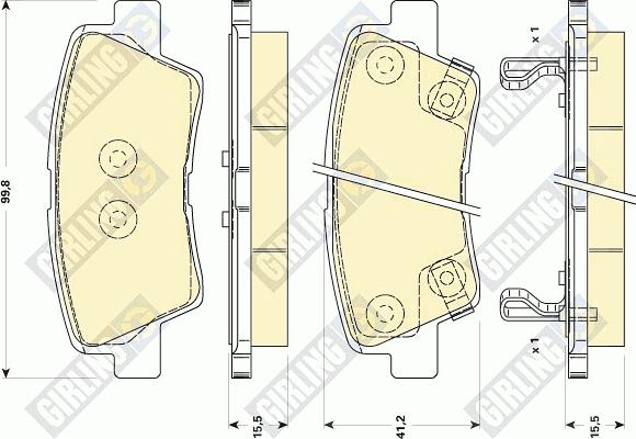 Girling 6134959 - Комплект спирачно феродо, дискови спирачки vvparts.bg