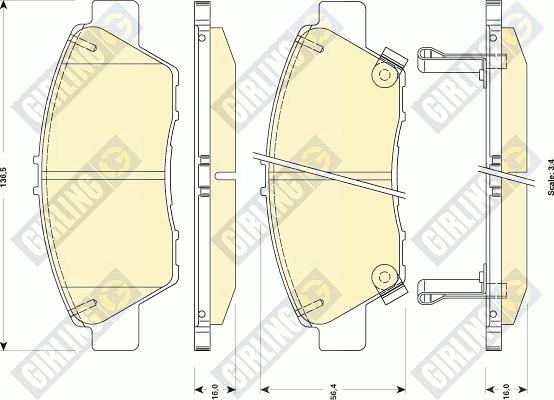 Girling 6134939 - Комплект спирачно феродо, дискови спирачки vvparts.bg