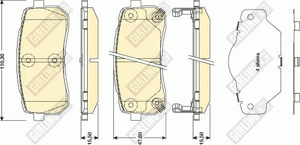 Girling 6134499 - Комплект спирачно феродо, дискови спирачки vvparts.bg