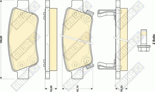 Girling 6134464 - Комплект спирачно феродо, дискови спирачки vvparts.bg