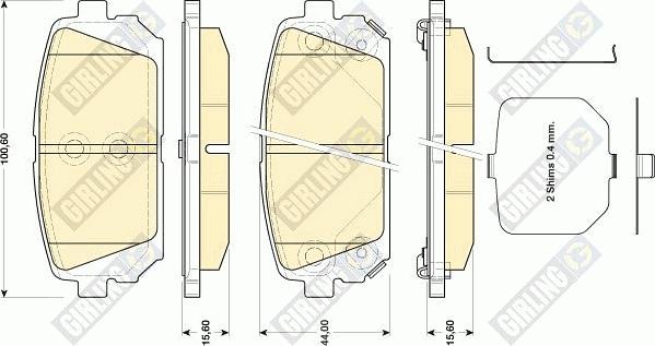 Girling 6134629 - Комплект спирачно феродо, дискови спирачки vvparts.bg