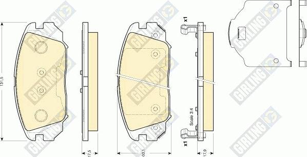 Girling 6134099 - Комплект спирачно феродо, дискови спирачки vvparts.bg