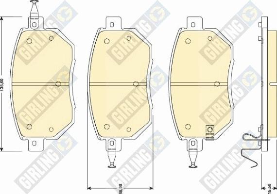 Girling 6134169 - Комплект спирачно феродо, дискови спирачки vvparts.bg