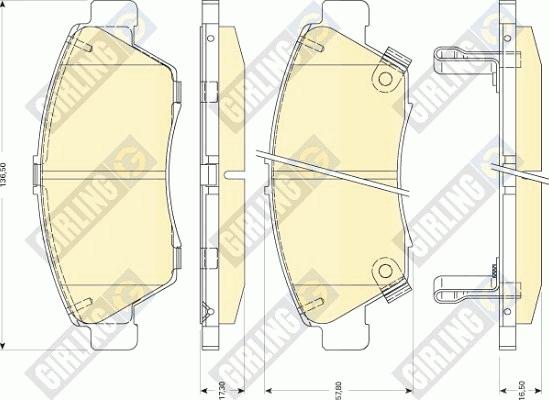 Girling 6134789 - Комплект спирачно феродо, дискови спирачки vvparts.bg