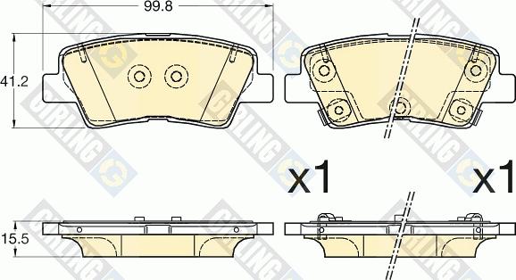 Girling 6135947 - Комплект спирачно феродо, дискови спирачки vvparts.bg