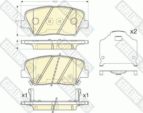 Girling 6135495 - Комплект спирачно феродо, дискови спирачки vvparts.bg