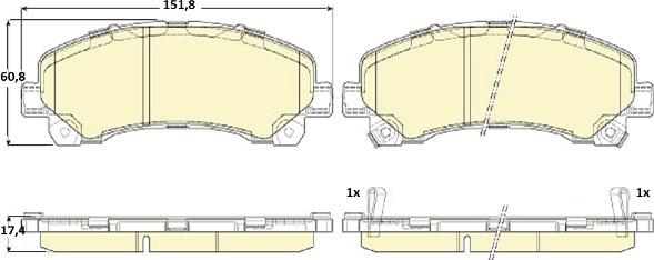 Girling 6135455 - Комплект спирачно феродо, дискови спирачки vvparts.bg