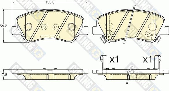 Girling 6135485 - Комплект спирачно феродо, дискови спирачки vvparts.bg