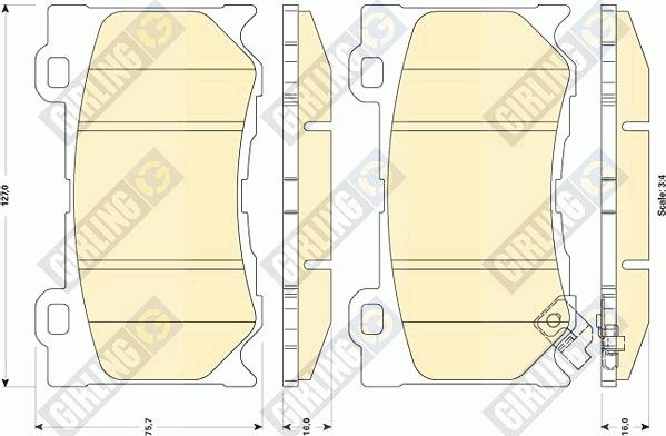 Girling 6135059 - Комплект спирачно феродо, дискови спирачки vvparts.bg