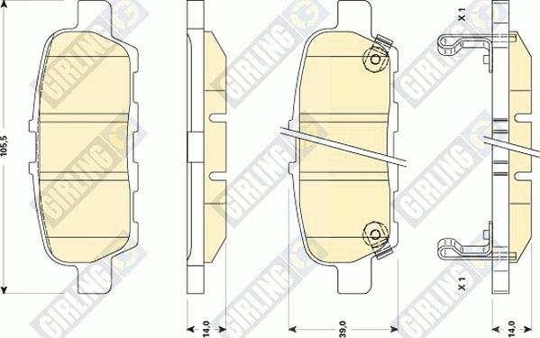 Girling 6135089 - Комплект спирачно феродо, дискови спирачки vvparts.bg