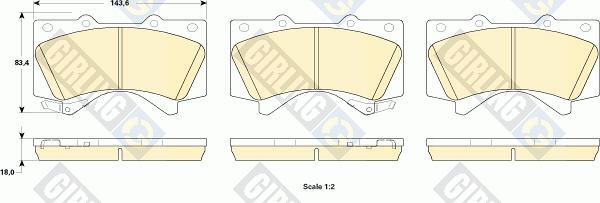 Girling 6135249 - Комплект спирачно феродо, дискови спирачки vvparts.bg