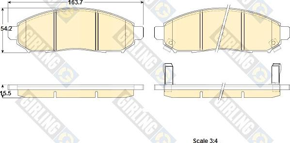 Girling 6135209 - Комплект спирачно феродо, дискови спирачки vvparts.bg