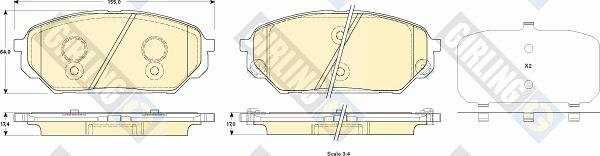 Girling 6135279 - Комплект спирачно феродо, дискови спирачки vvparts.bg