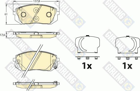 Girling 6136426 - Комплект спирачно феродо, дискови спирачки vvparts.bg