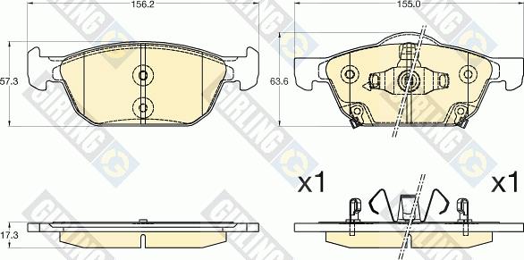 Girling 6136006 - Комплект спирачно феродо, дискови спирачки vvparts.bg